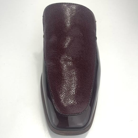 Rag & Bone Aslen Mule Loafer Clogs Size 7.5 Merlot Red Leather Low Heel New York - Picture 13 of 15